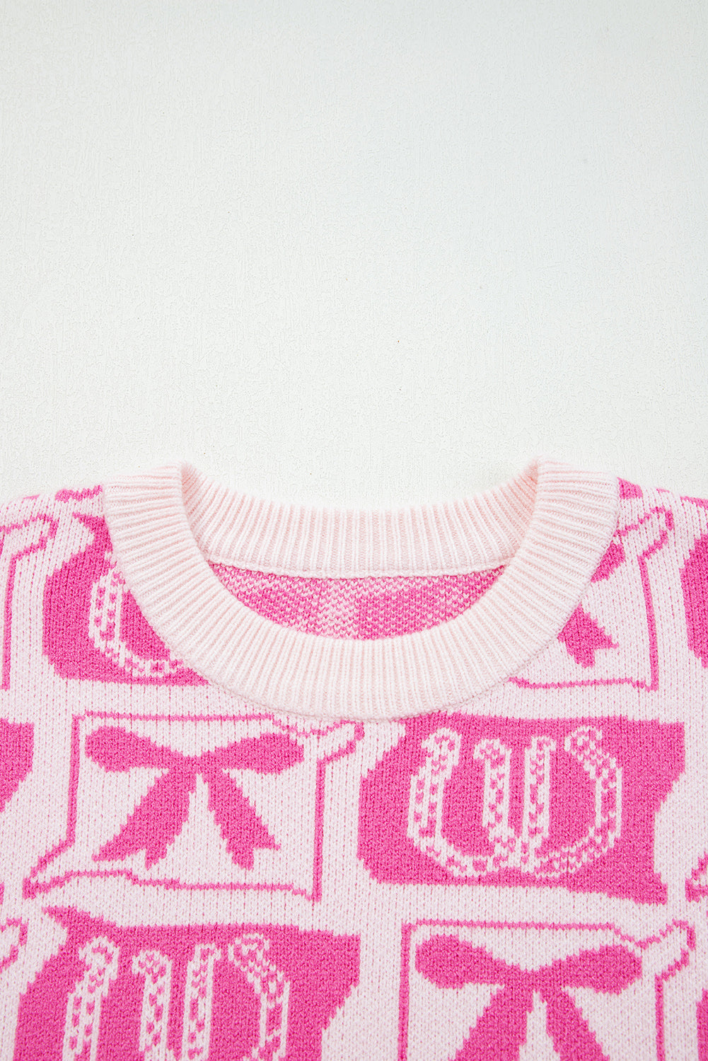 Black Bows & Horseshoes Pattern Sweater