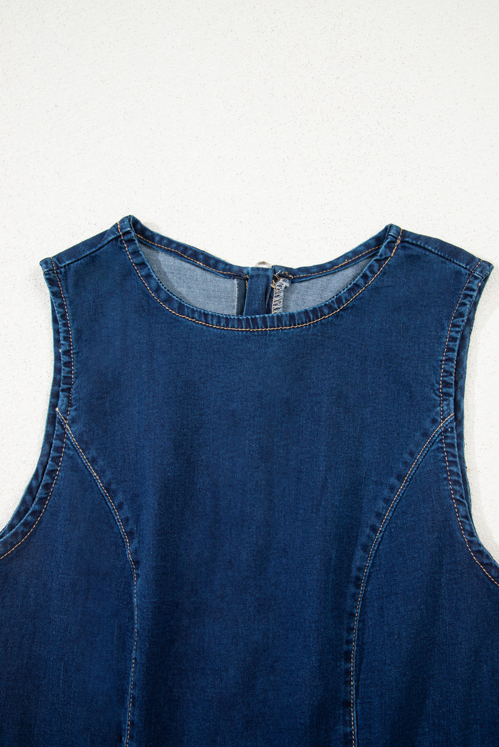 Blue Sleeveless Bodycon Denim Dress