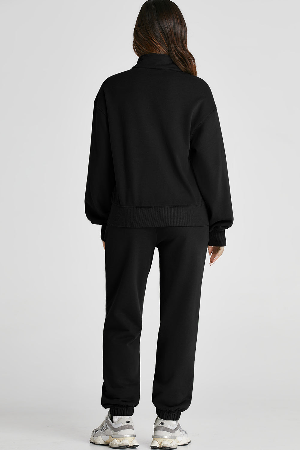 Half Zip up Pullover Active Top and Joggers Set