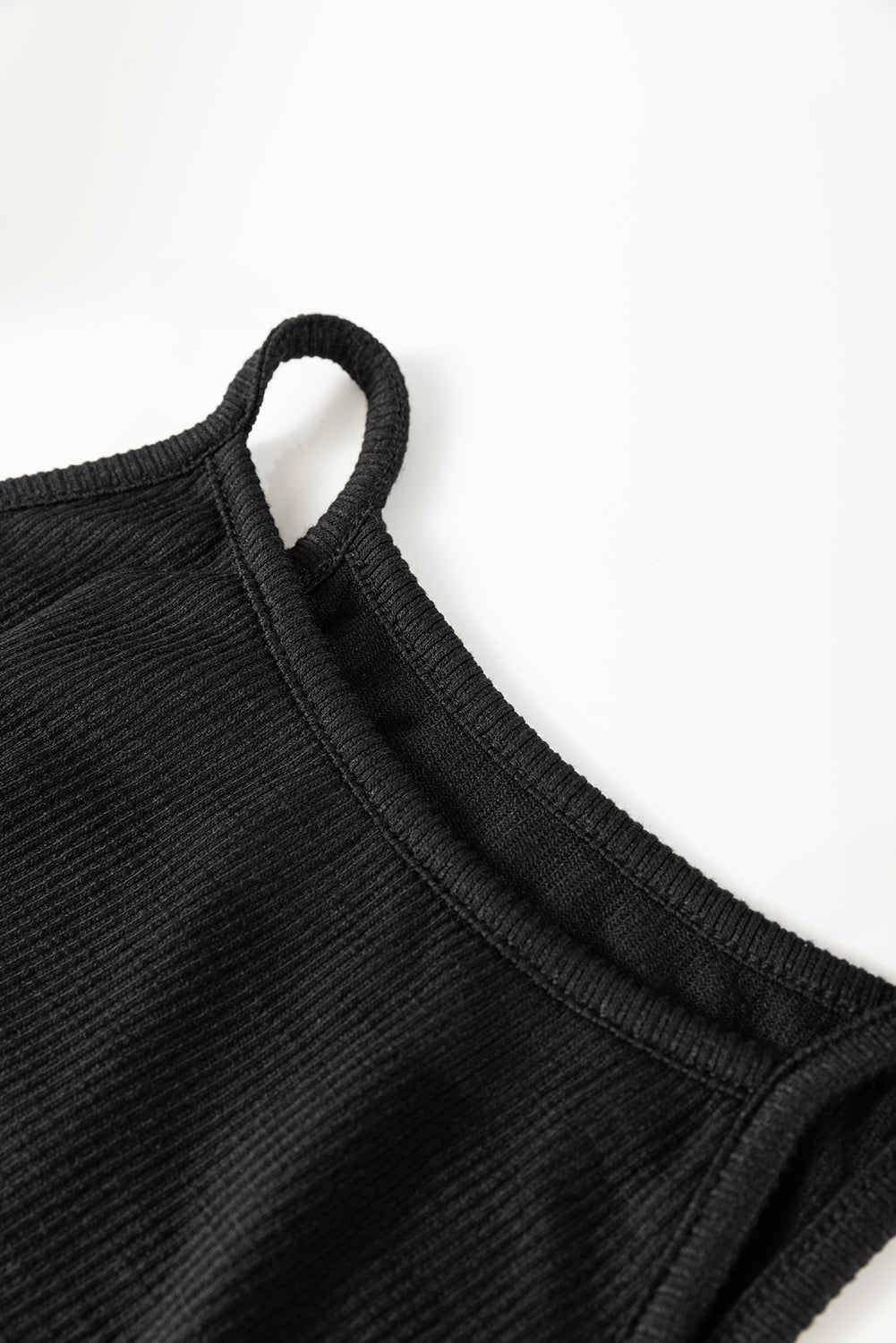 Racerback Ribbed Knit Drawstring Bodycon Dress