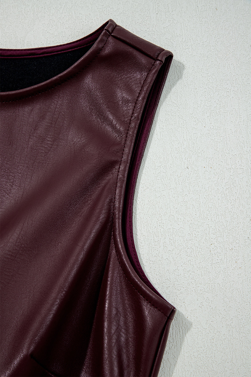 Wild Ginger Faux Leather Sleeveless Mini Dress