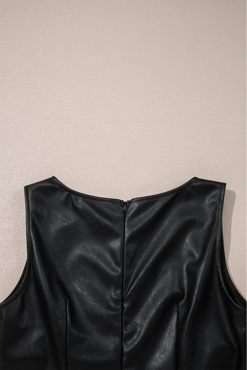 Vegan Leather Sleeveless Mini Dress