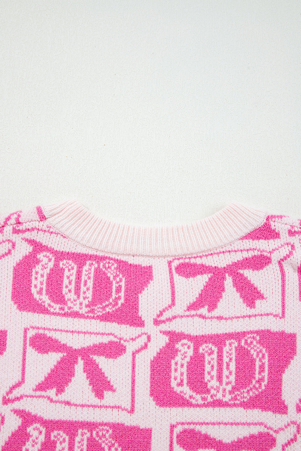 Black Bows & Horseshoes Pattern Sweater