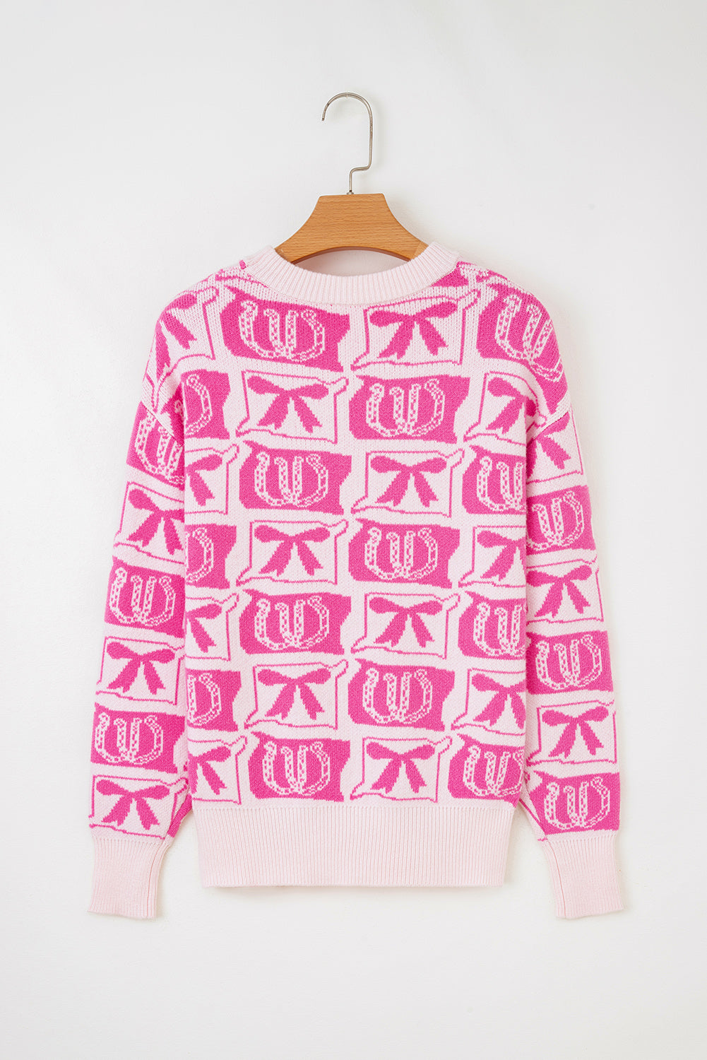 Black Bows & Horseshoes Pattern Sweater