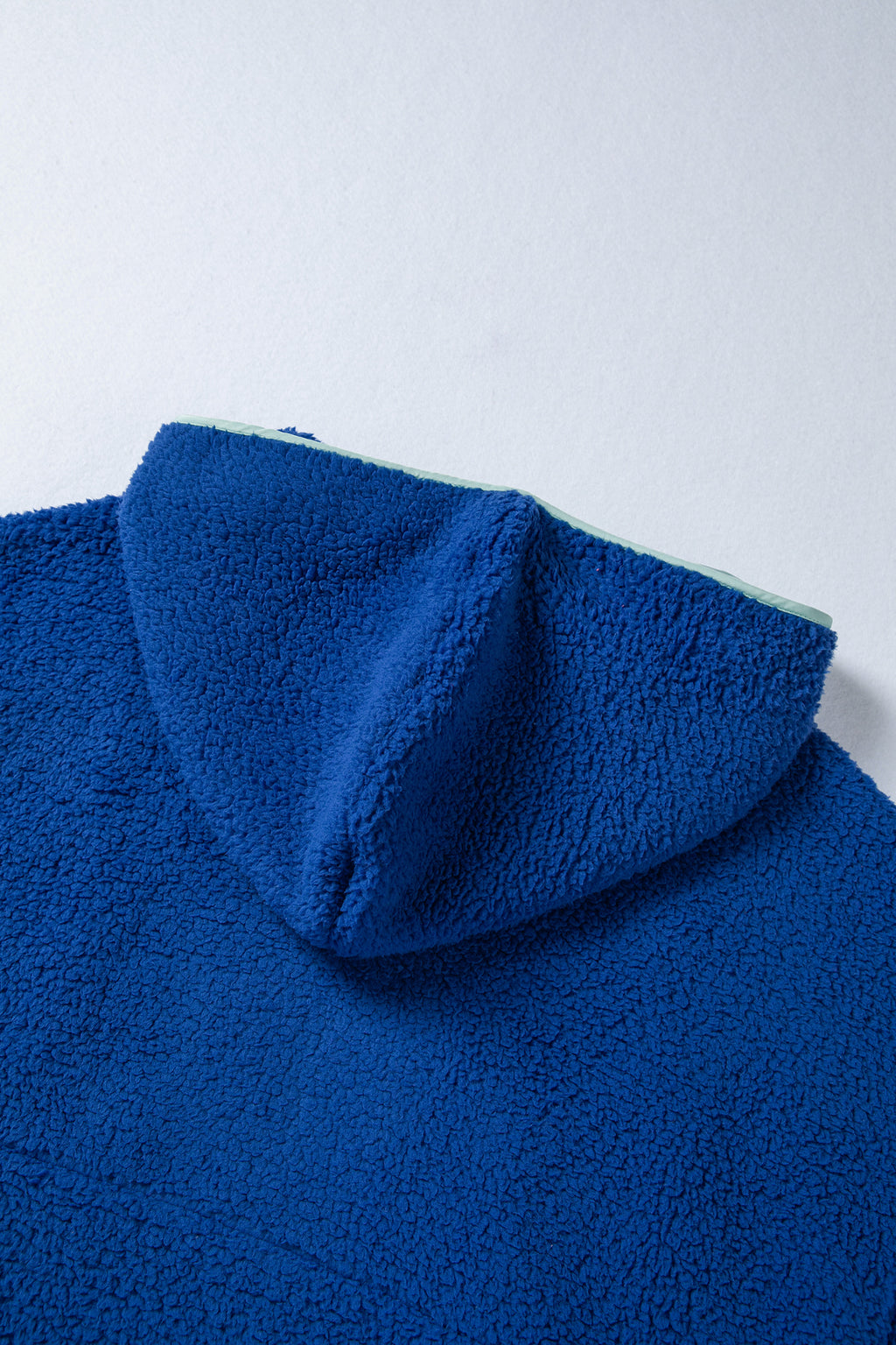 Blue Sherpa Half Zip Pullover Hoodie
