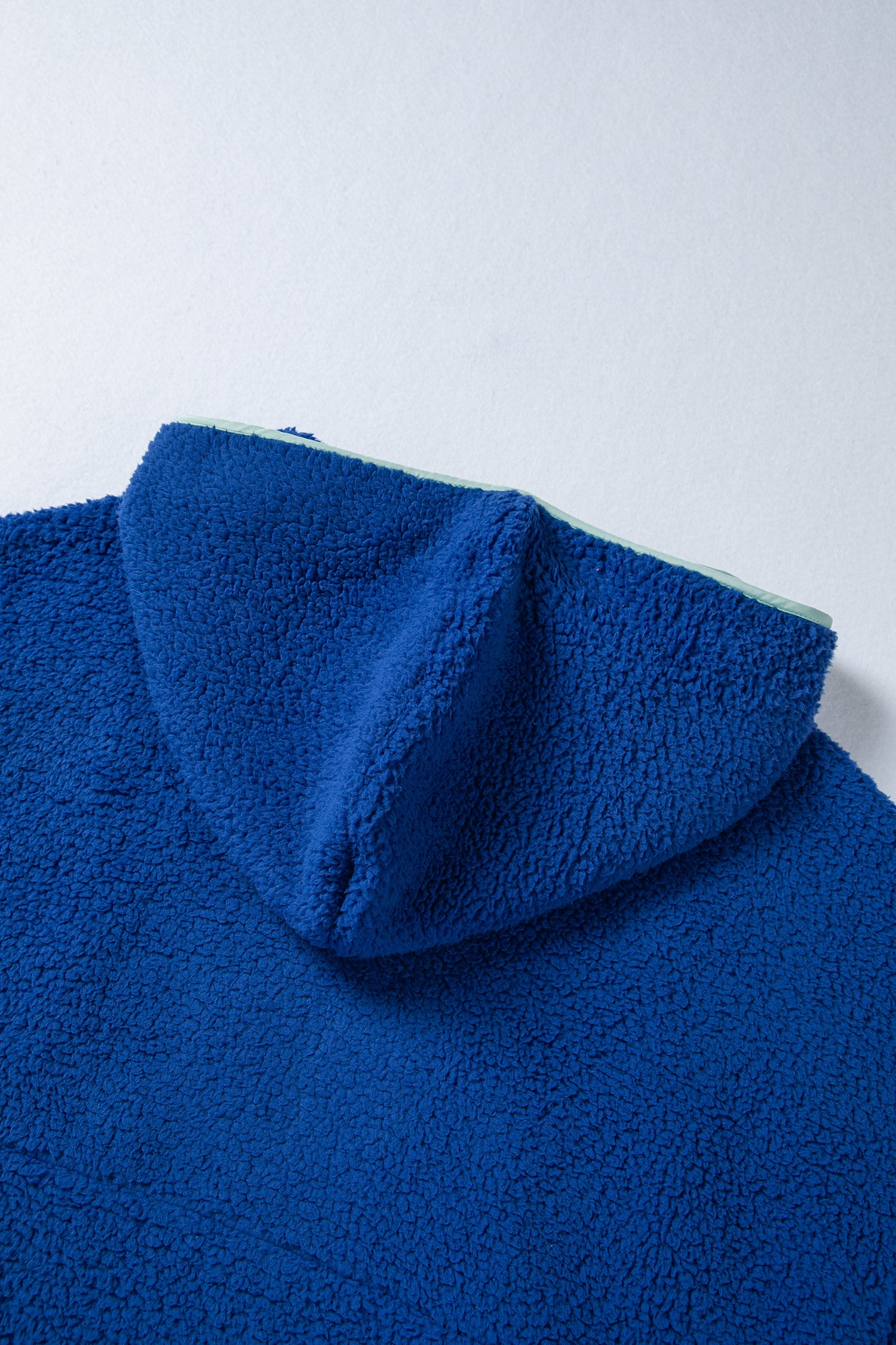 Blue Sherpa Half Zip Pullover Hoodie