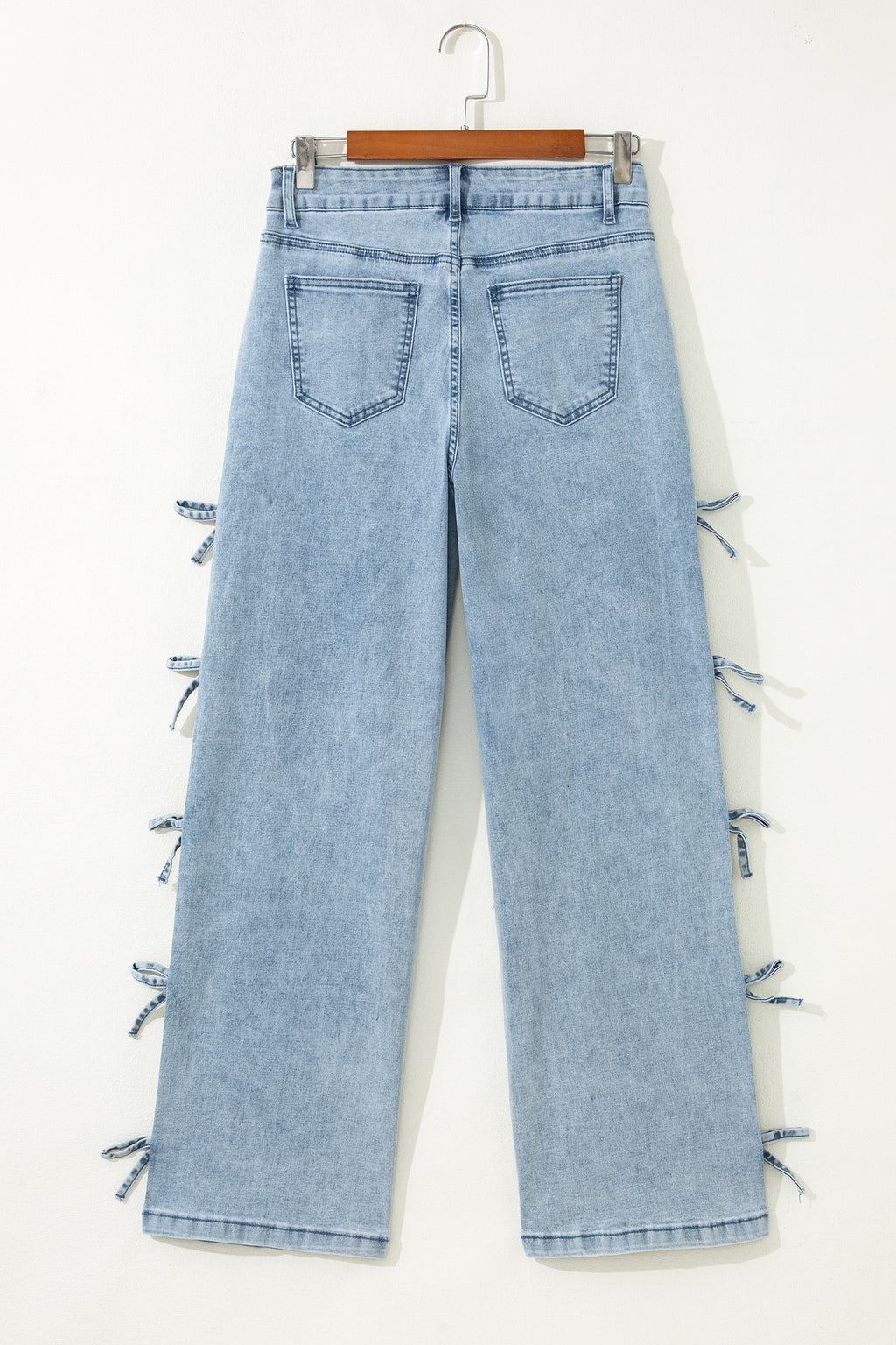 Bow Side Detail Straight Leg Jeans
