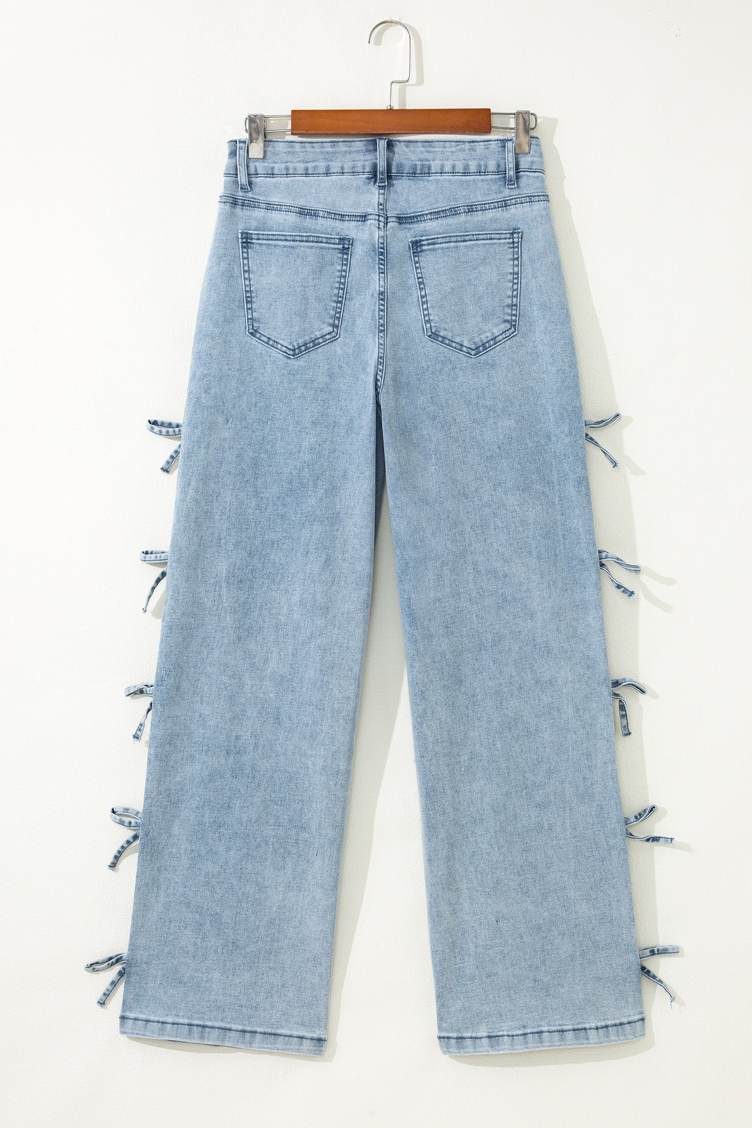 Bow Side Detail Straight Leg Jeans