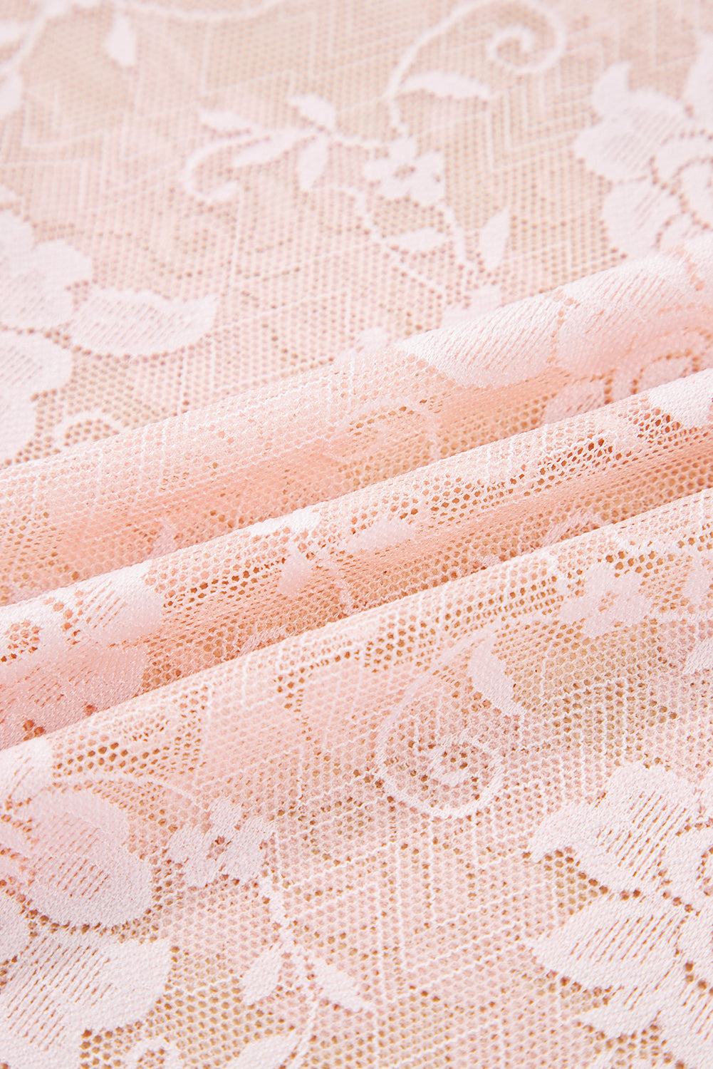 Sheer Floral Lace Mesh Long Sleeve Top