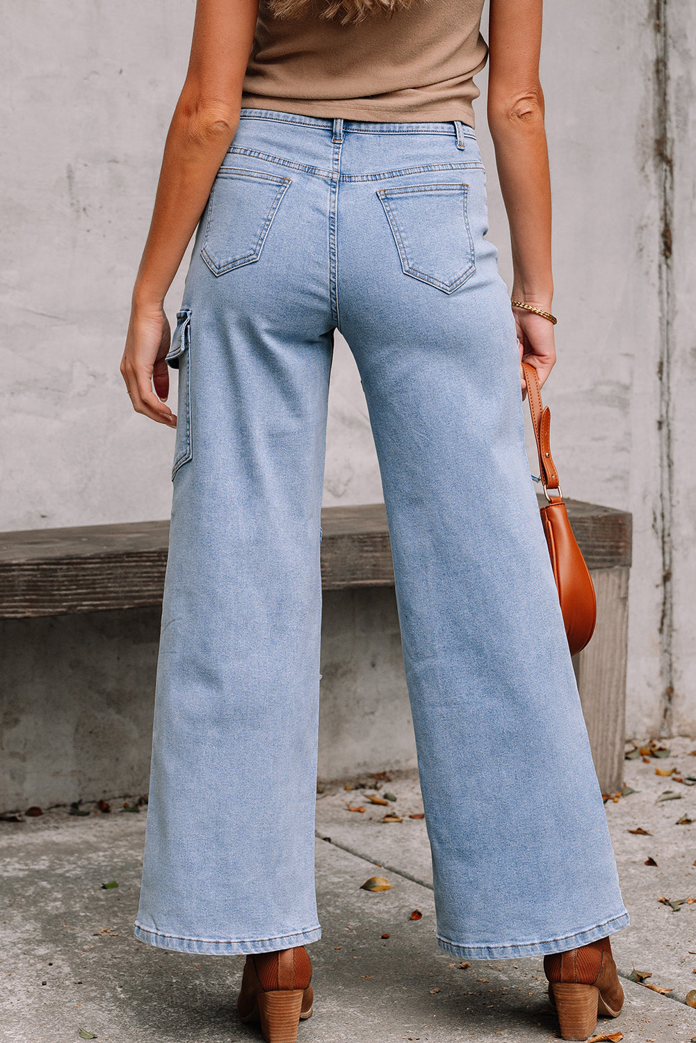 Blue Bowknot Boyfriend Cargo Jeans