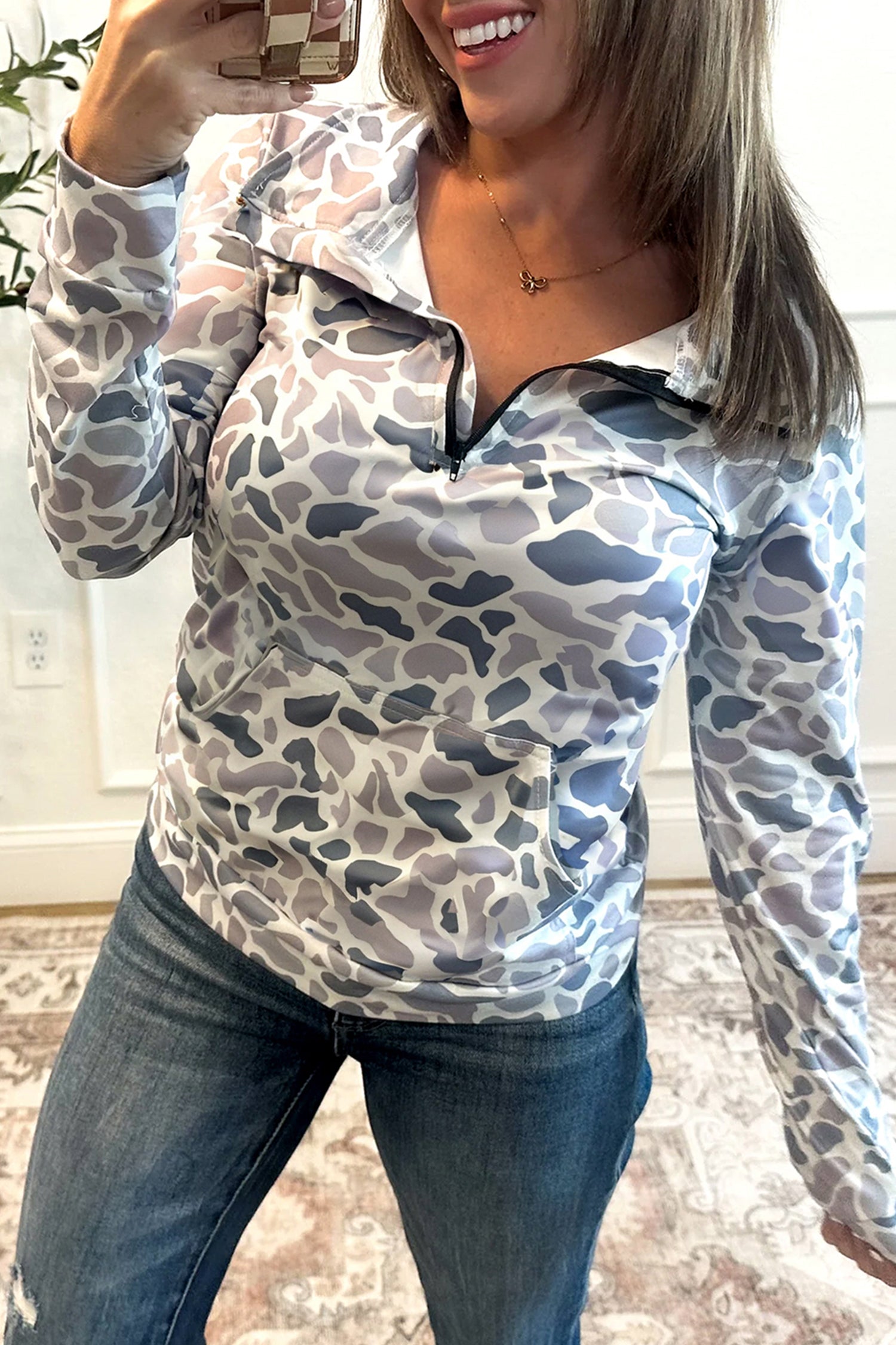 Camouflage Print Pullover Sweatshirt