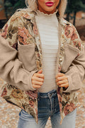Floral Waffle Knit Buttoned Jacket