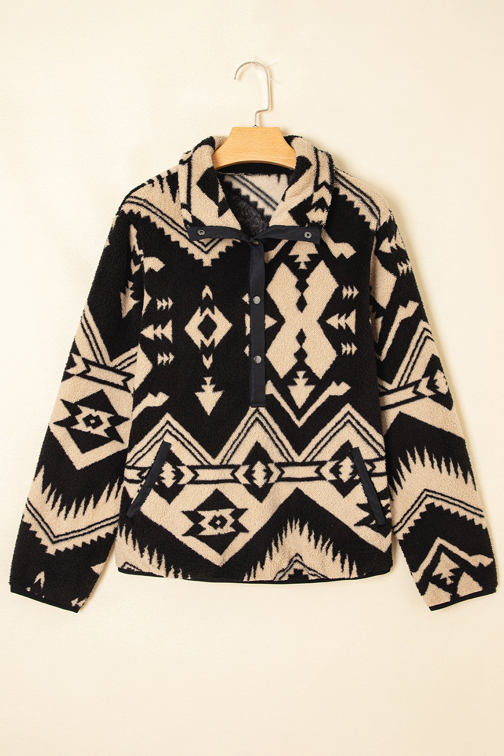 Western Aztec Half Zip Plush Sweatshirt