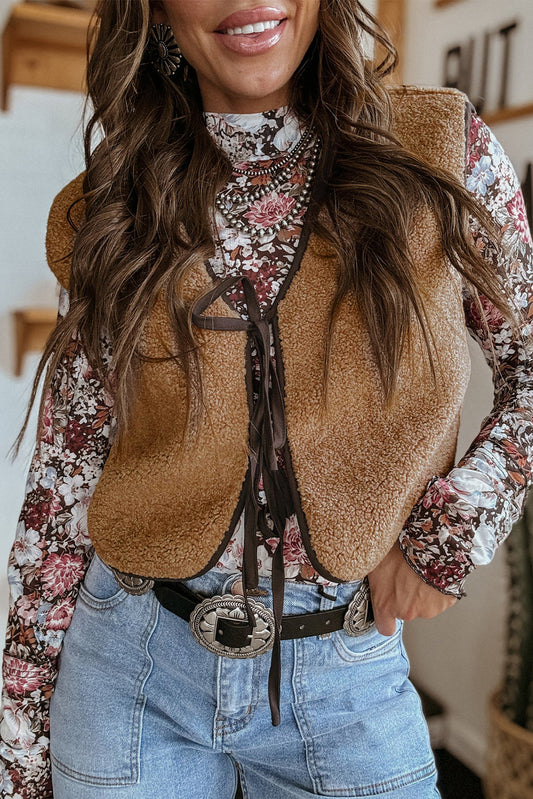 Beige Sherpa Vest