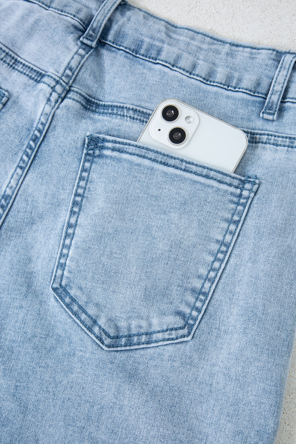 Bow Side Detail Straight Leg Jeans