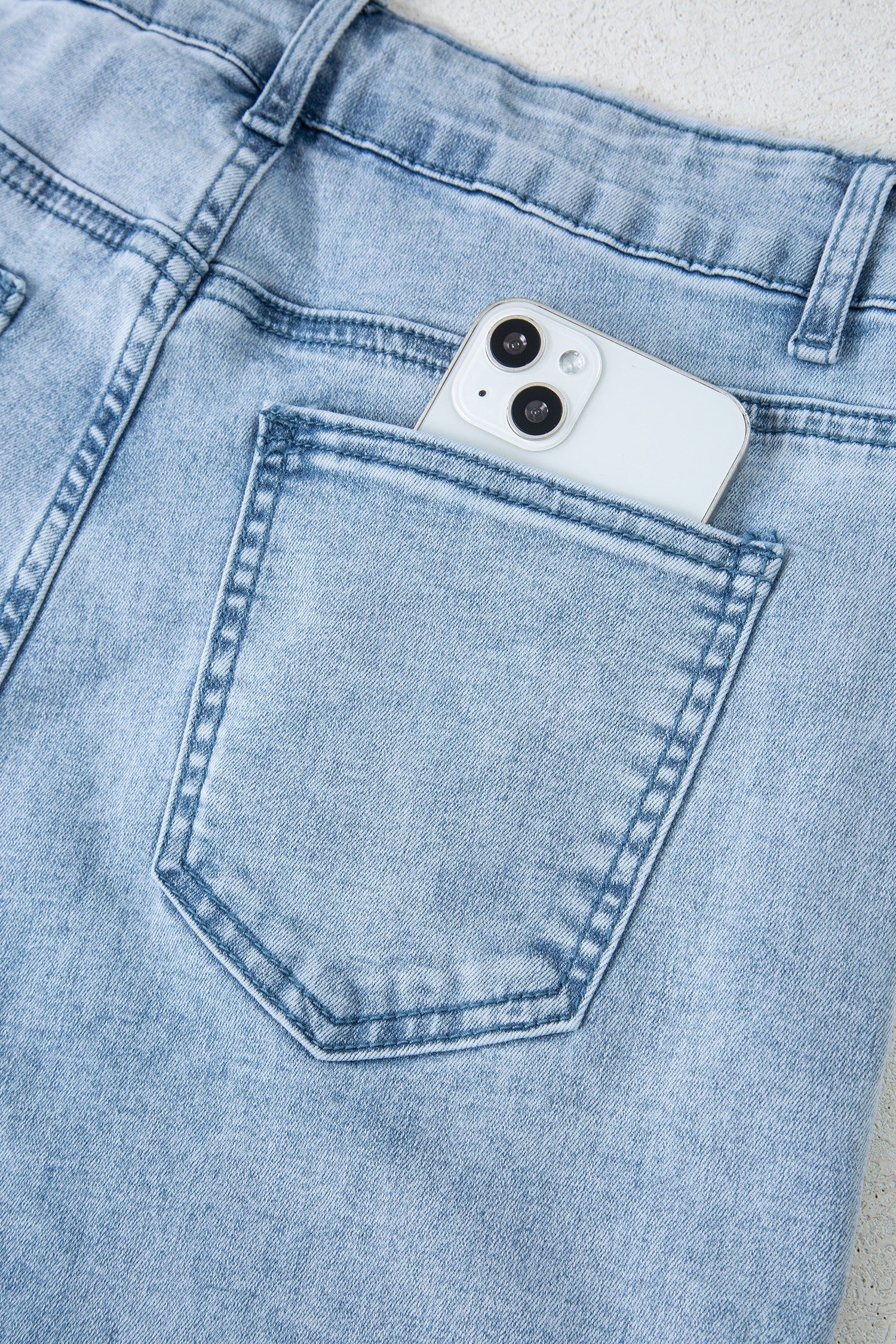 Bow Side Detail Straight Leg Jeans