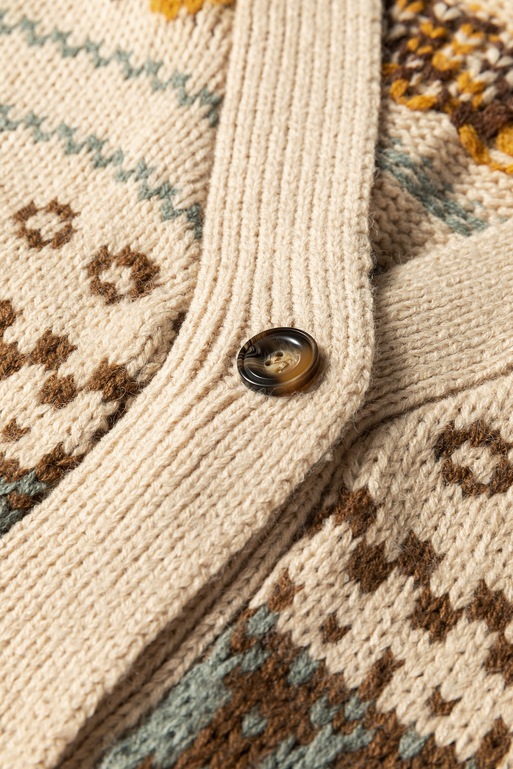 Khaki Knitted Button Cardigan Sweater