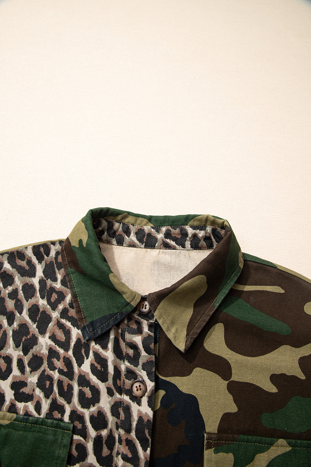 Leopard Camo Patchwork Oversize Shacket