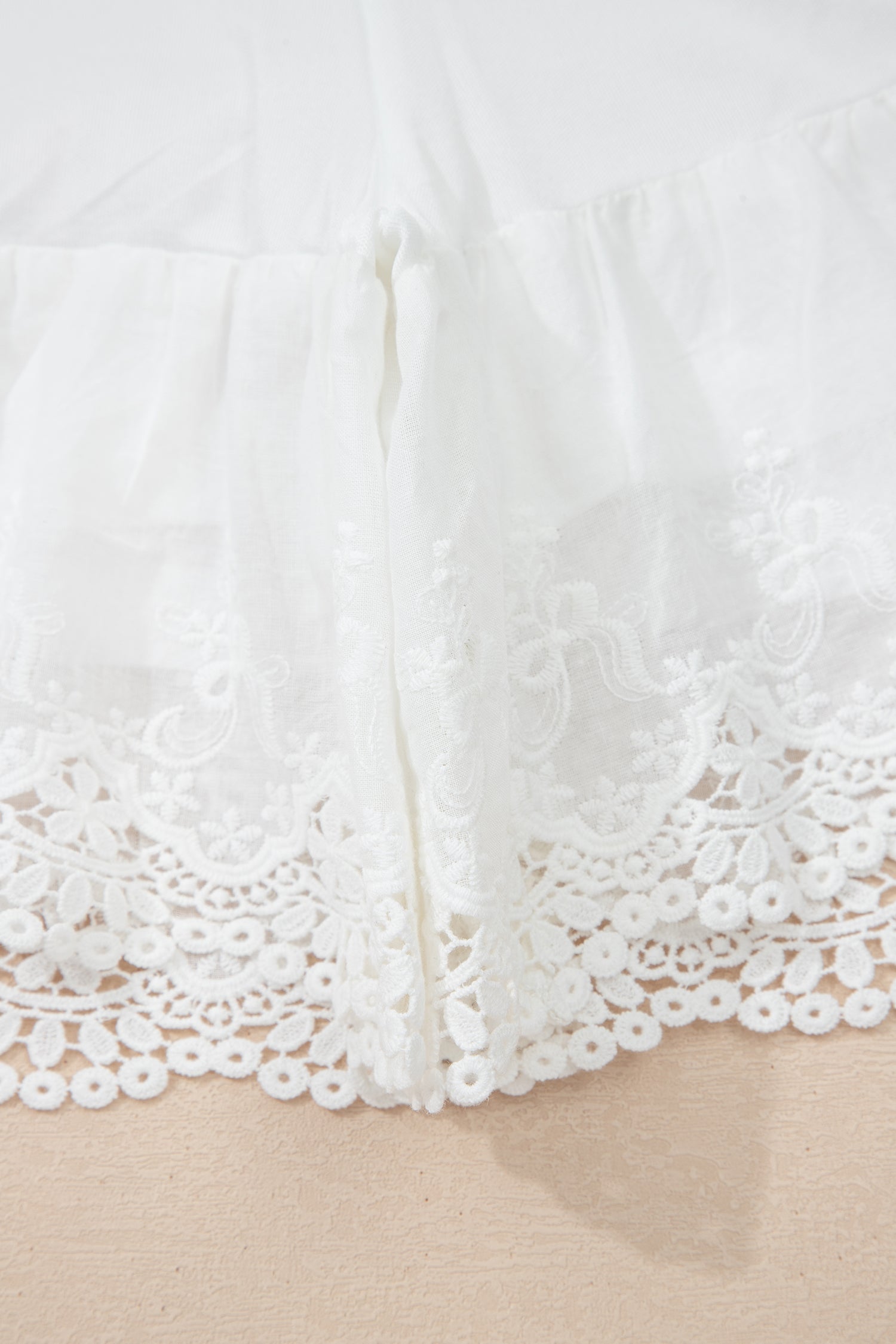 White Lace Tiered Shorts