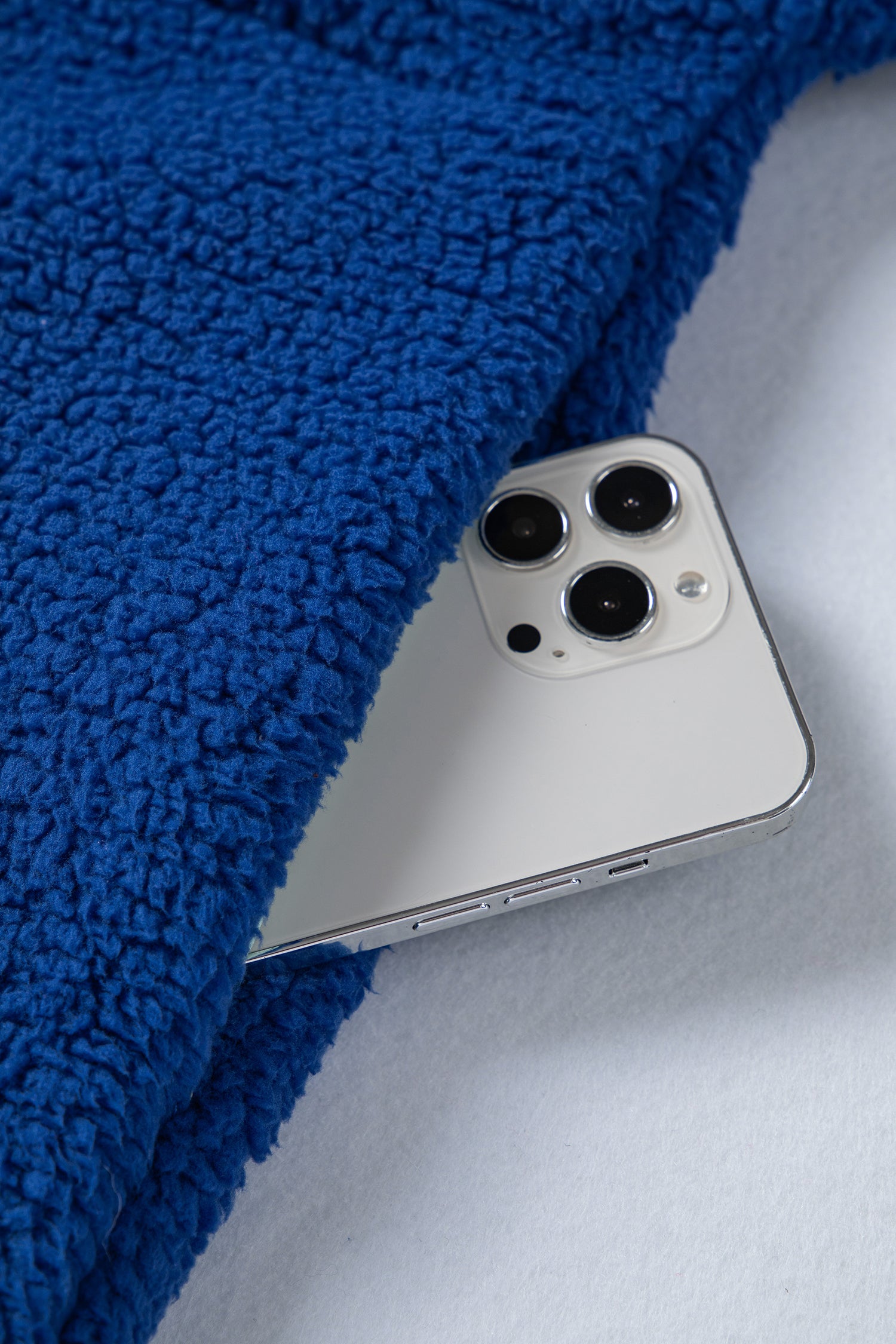 Blue Sherpa Half Zip Pullover Hoodie