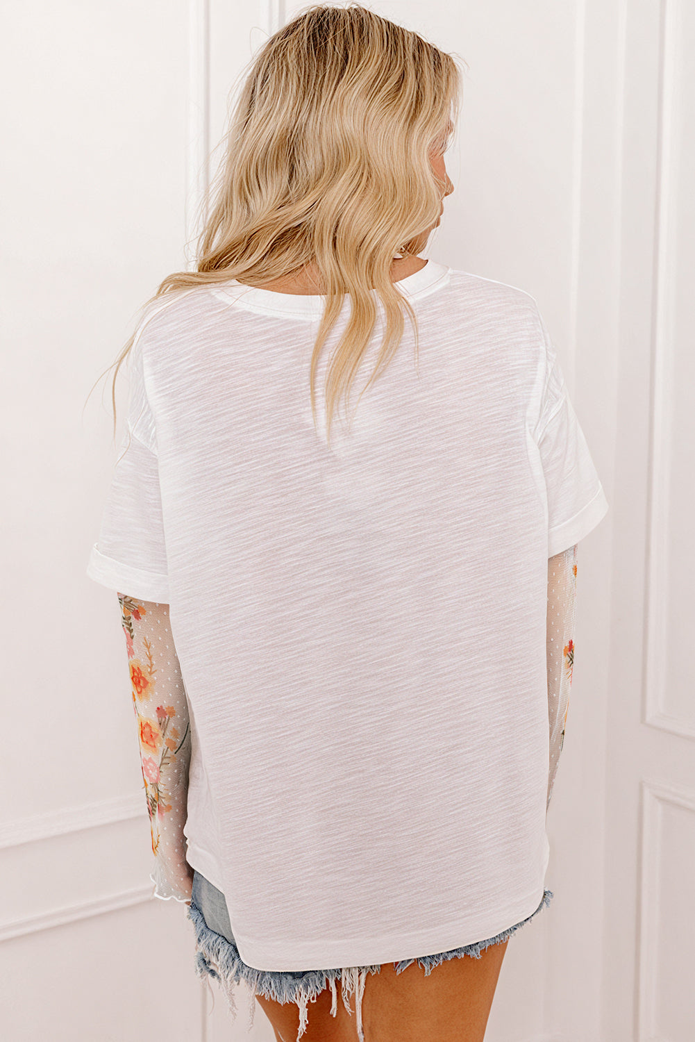 Two Piece Floral Long Sleeve Patchwork Tee