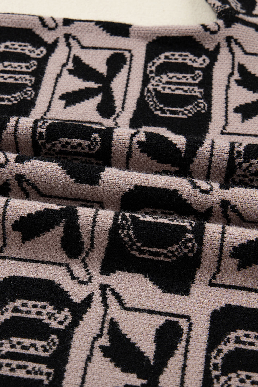 Black Bows & Horseshoes Pattern Sweater