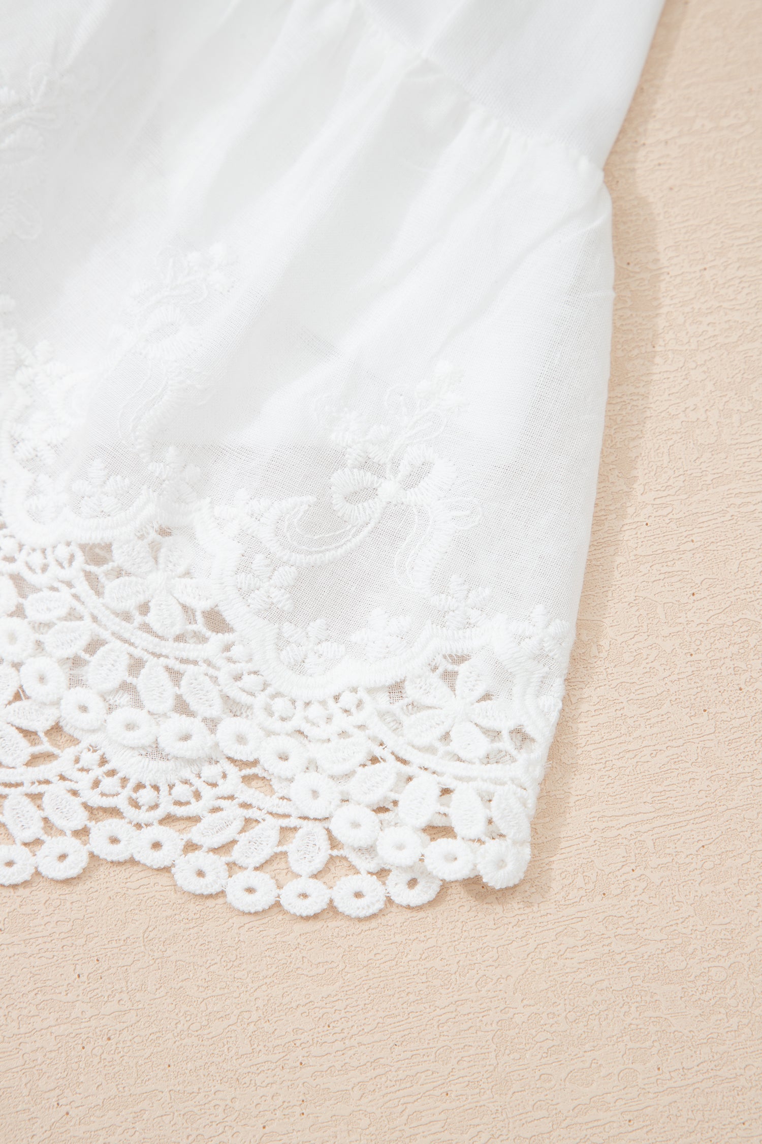 White Lace Tiered Shorts