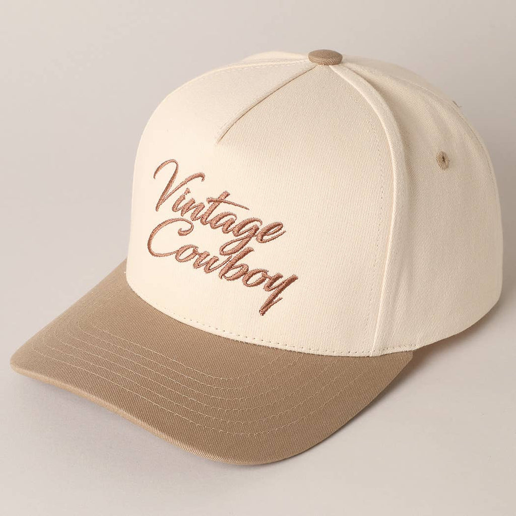 Vintage Cowboy Embroidery Baseball Cap