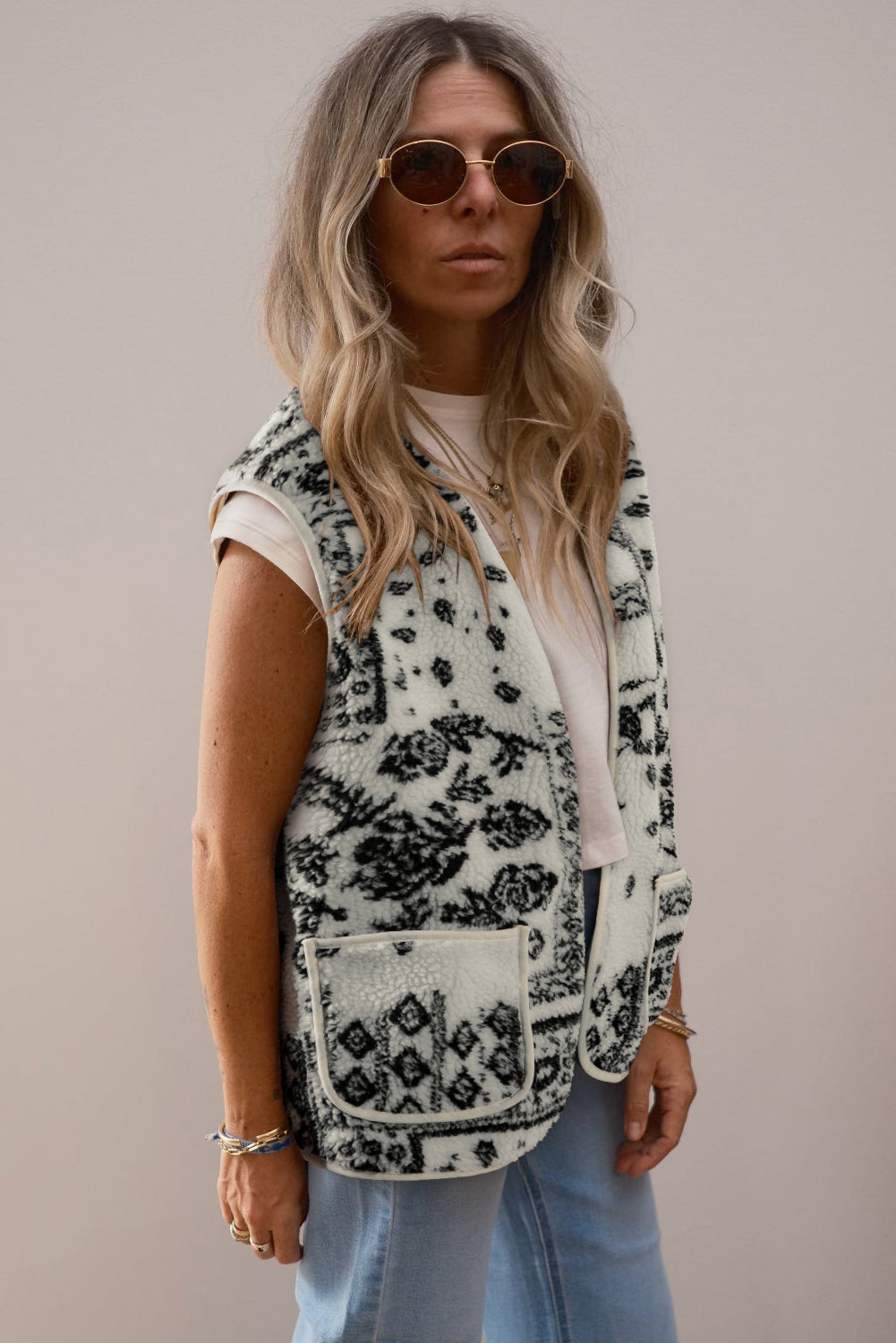 Paisley Print Vest Jacket
