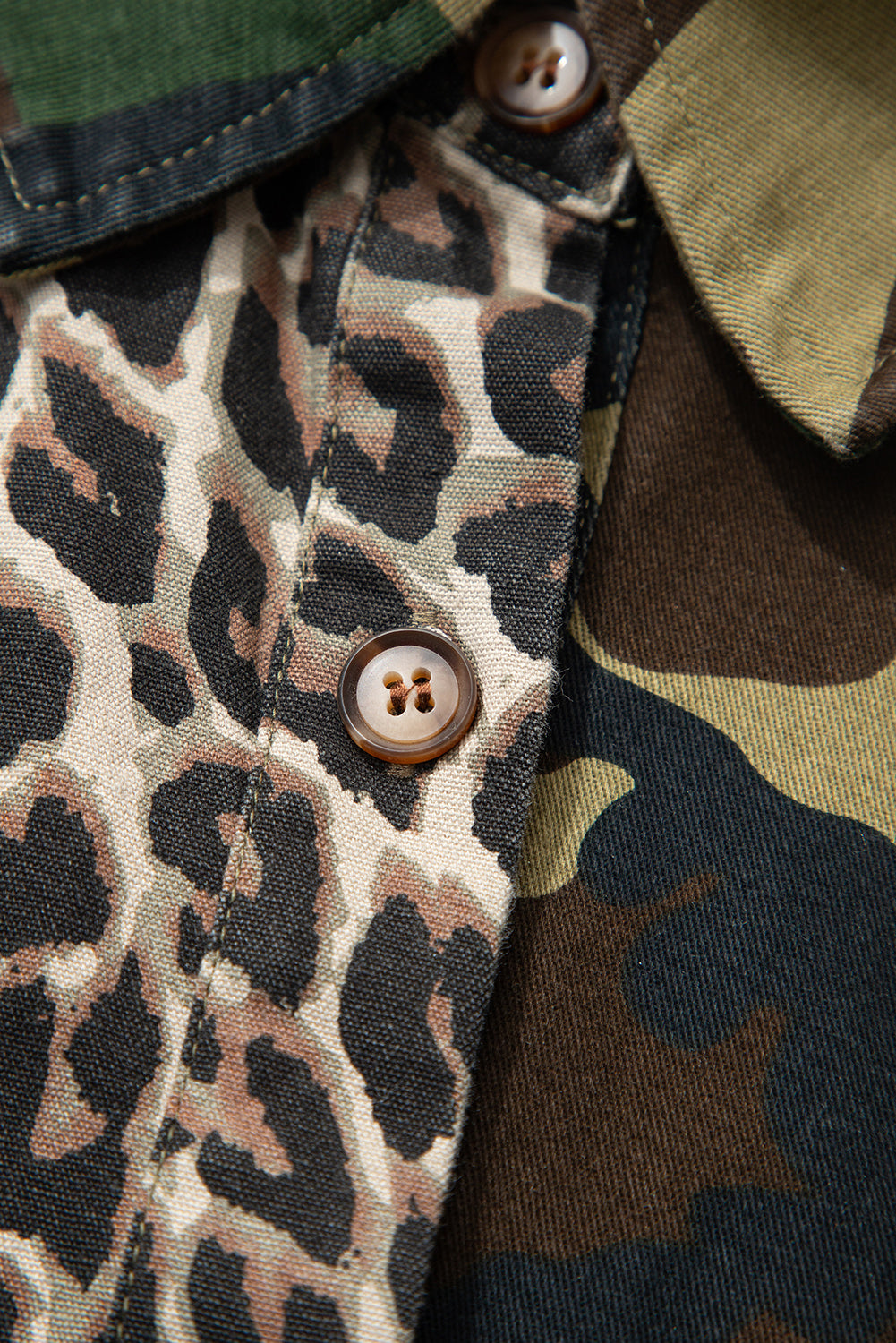 Leopard Camo Patchwork Oversize Shacket