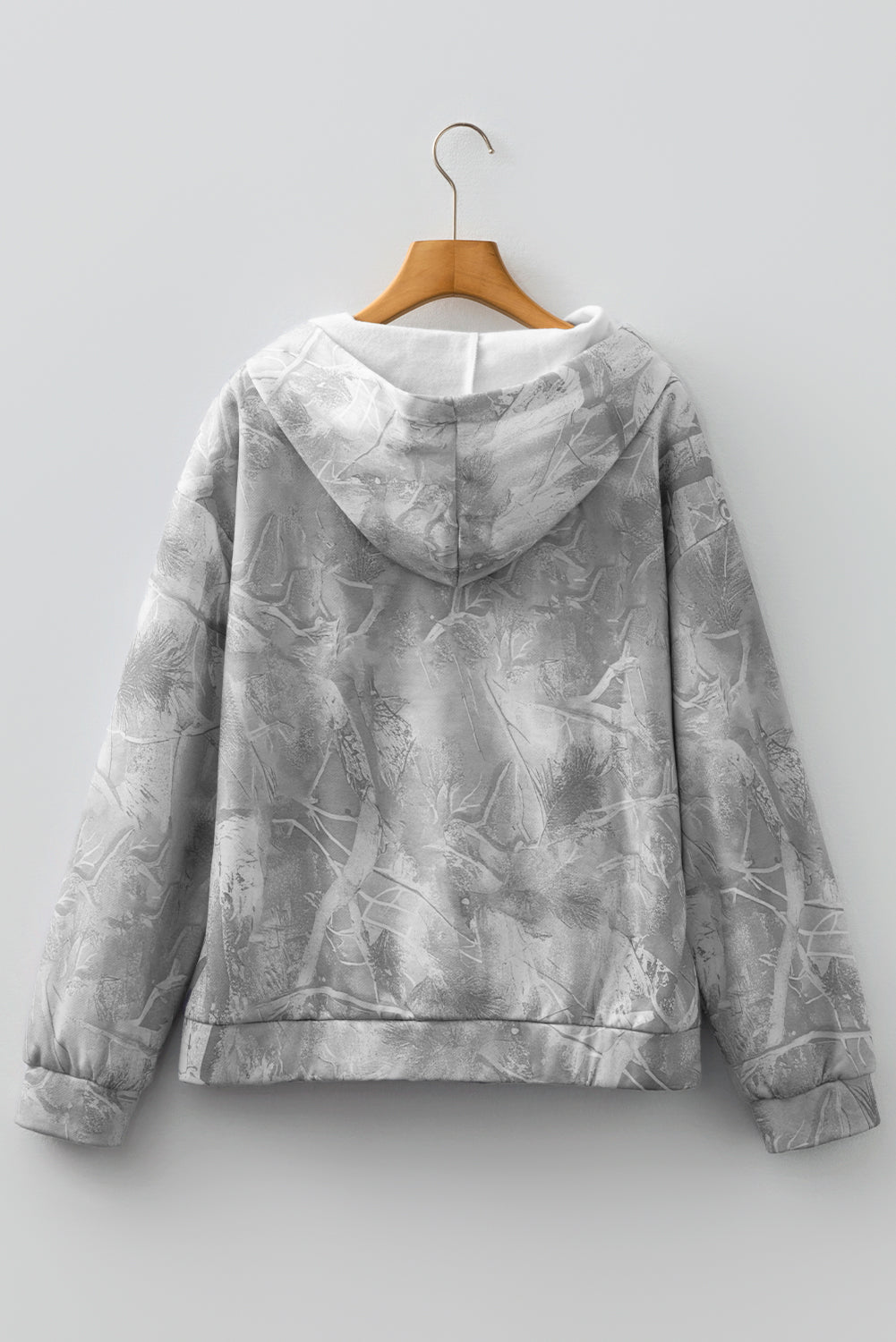 Camouflage Woodland Print Oversized Sporty Hoodie