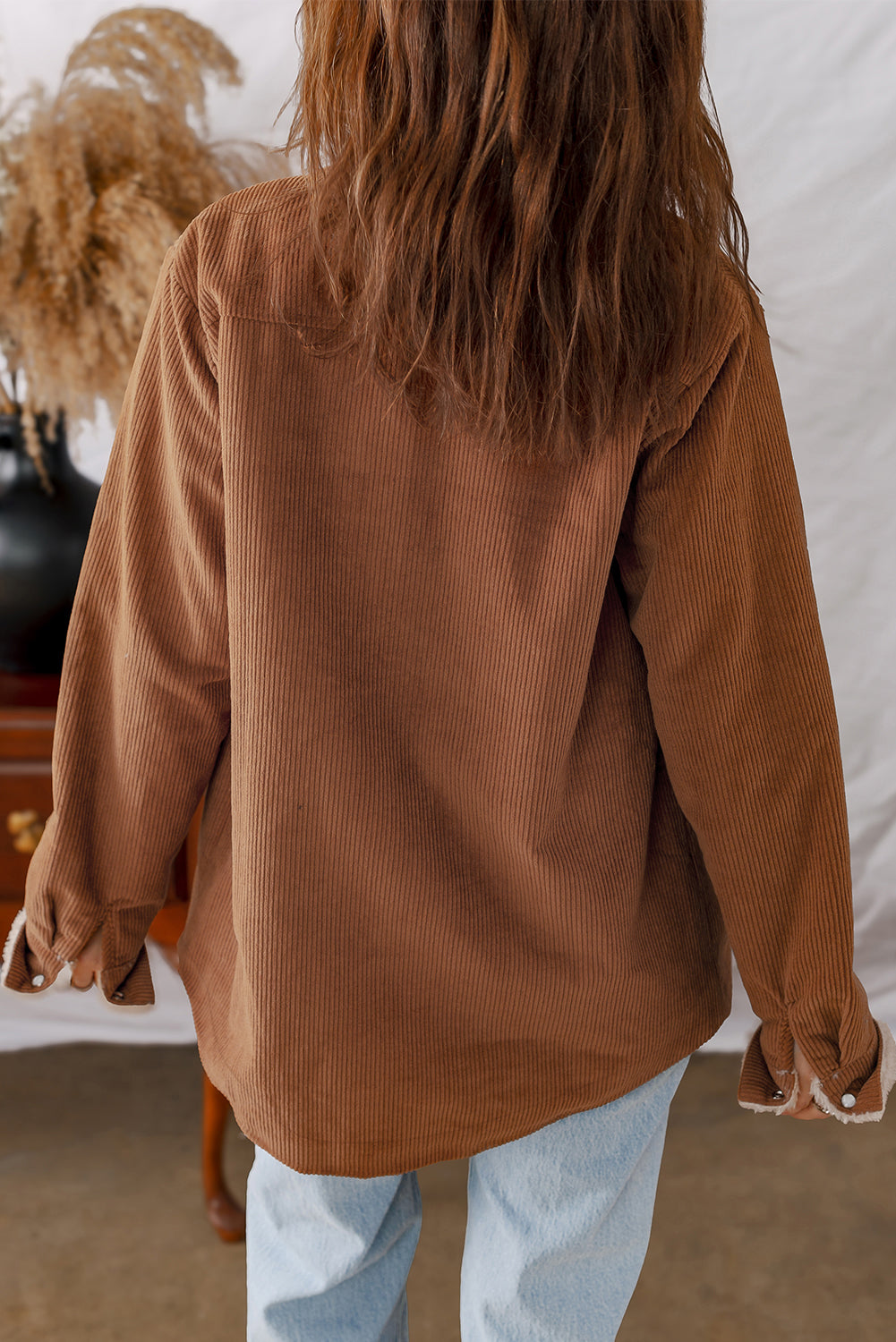 Cinnamon Fleece Lined Corduroy Jacket
