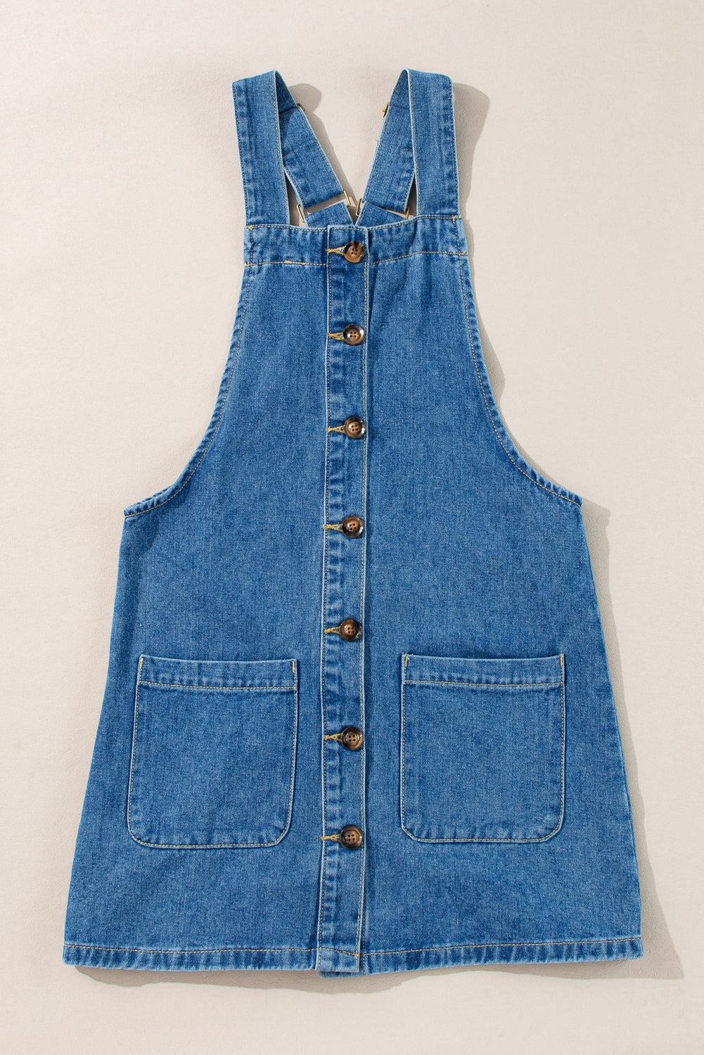 Front Pocketed Denim Mini Dress