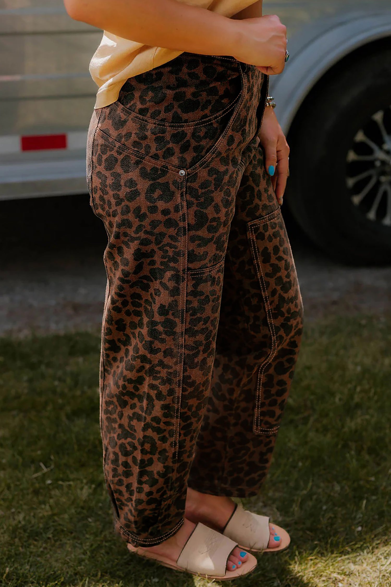 Brown Leopard Print Jeans