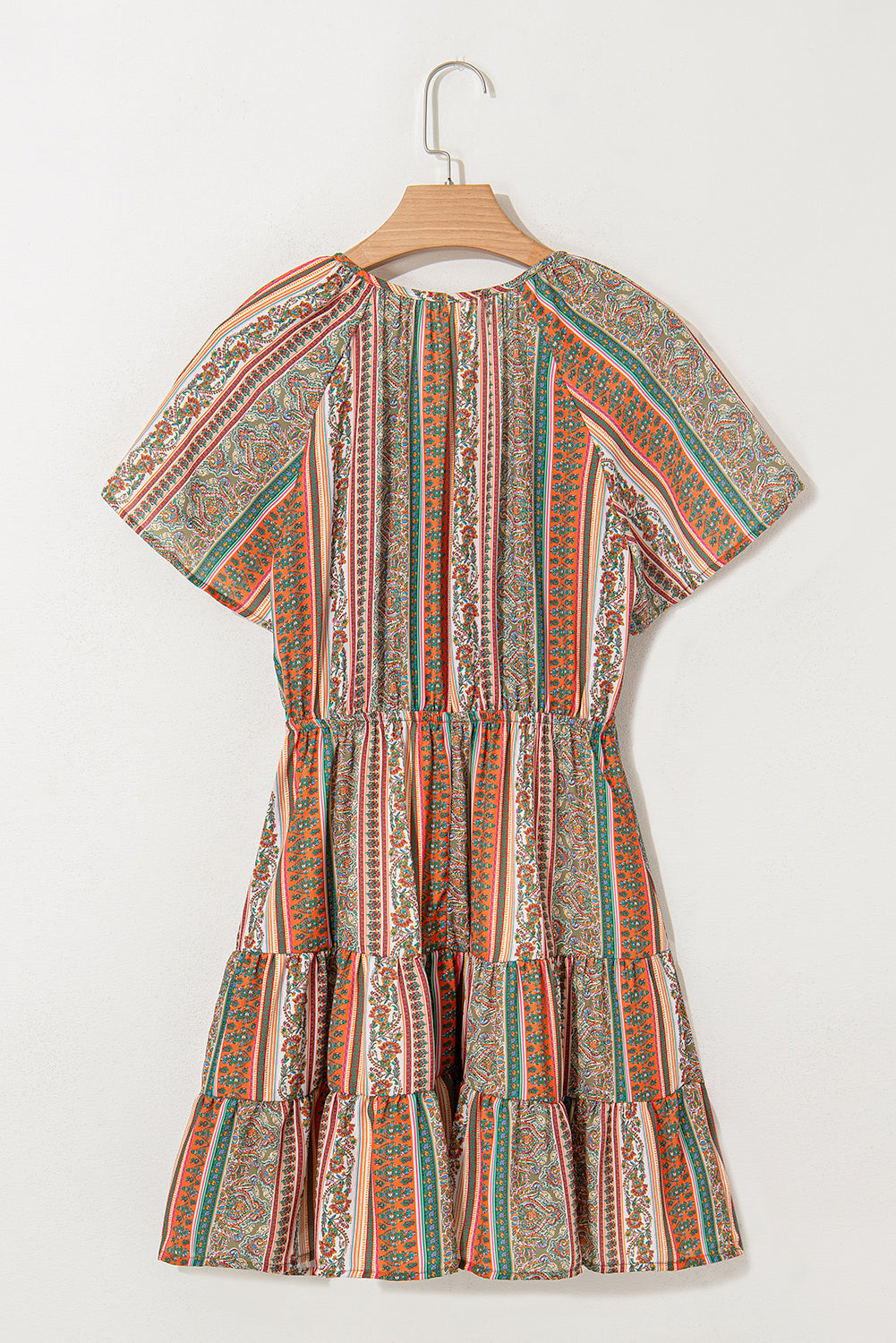 Bohemian Floral Print V Neck Dress