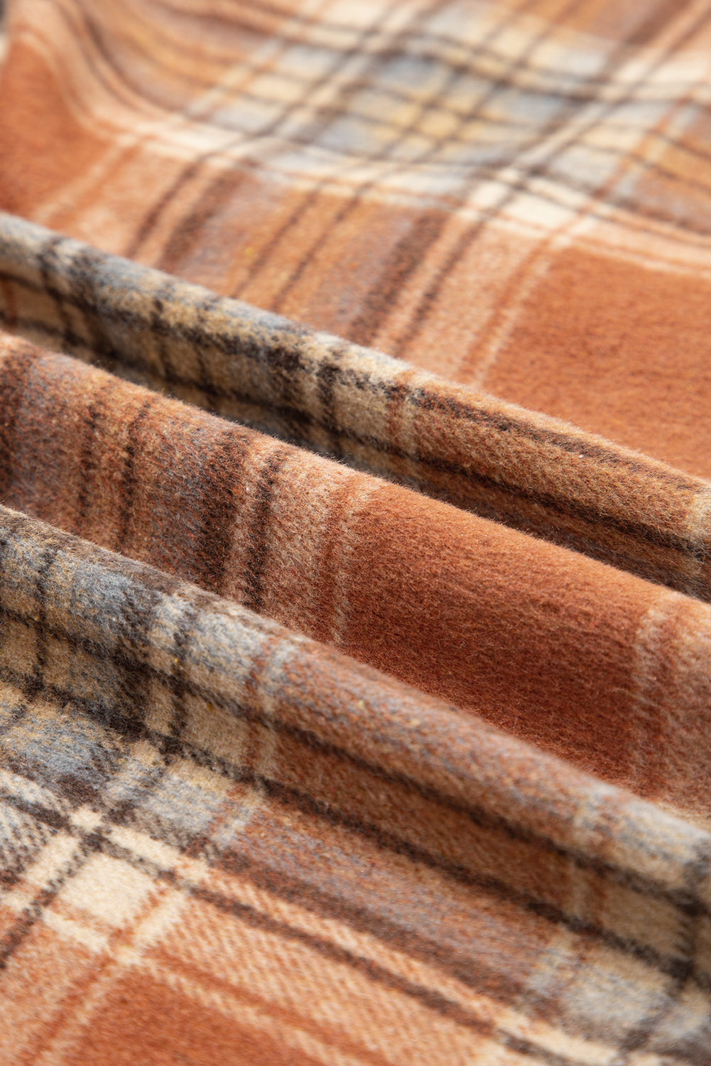 Plaid Print Buttoned Plus Size Shacket