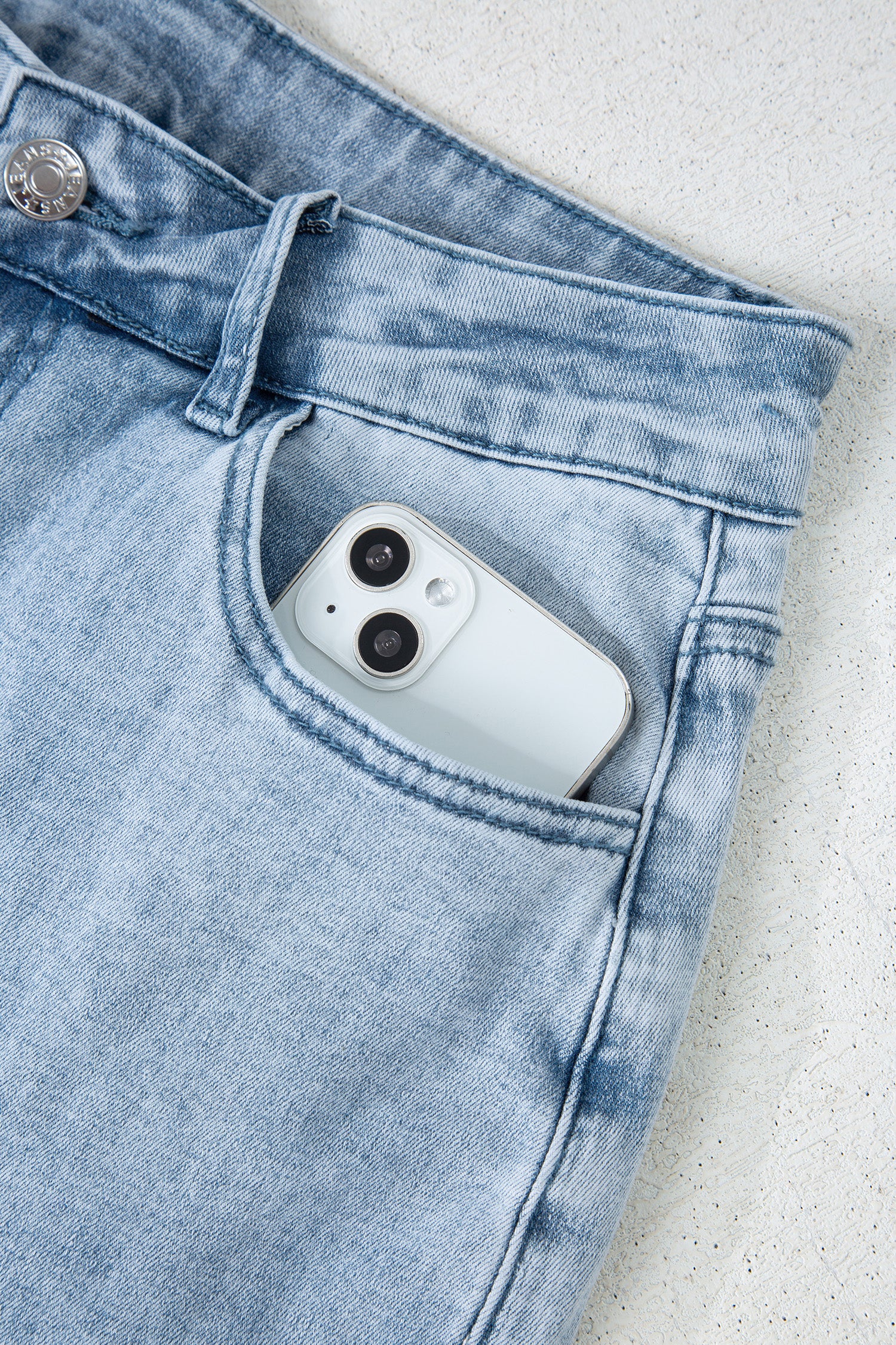 Bow Side Detail Straight Leg Jeans