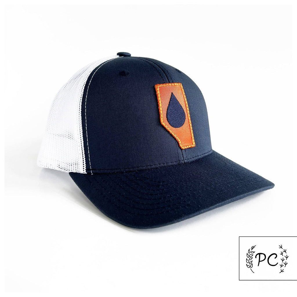 Alberta oil - navy & white - retro trucker snapback