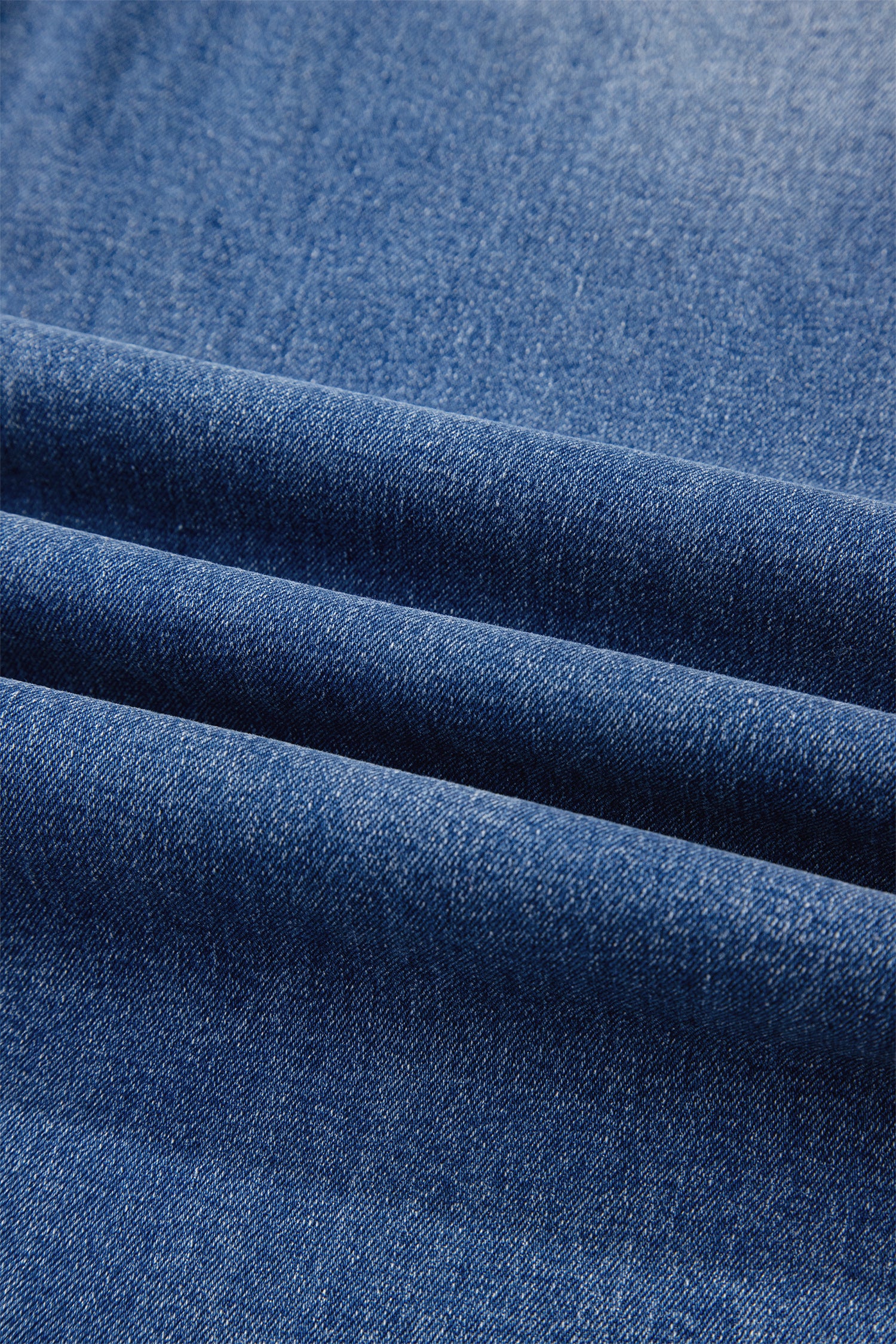 Double Button Zip Fly Straight Leg Jeans