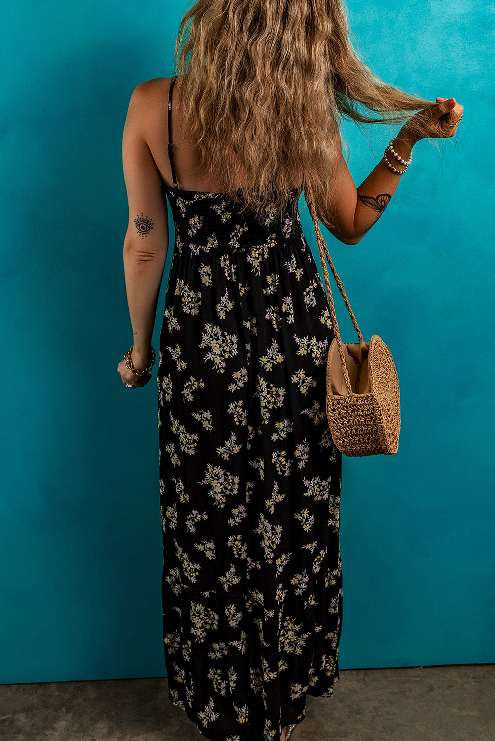 Floral Spaghetti Strap Maxi Dress