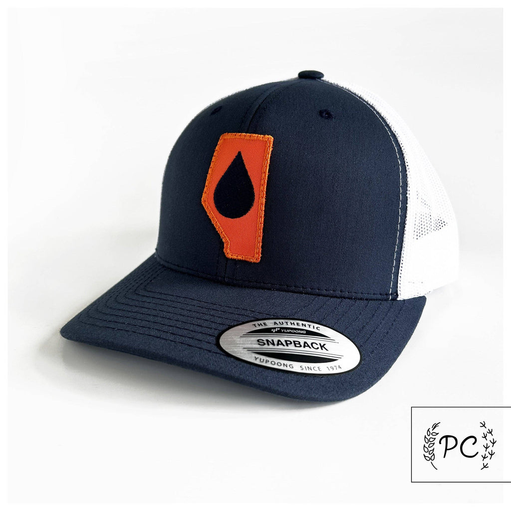 Alberta oil - navy & white - retro trucker snapback
