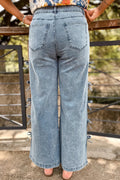 Bow Side Detail Straight Leg Jeans