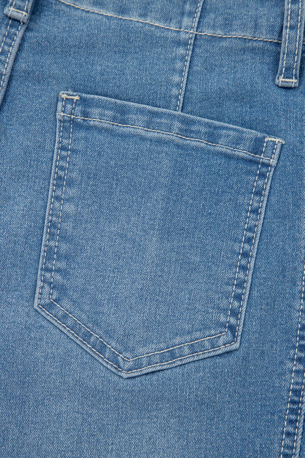 Medium Wash Cuffed Barrel Jeans