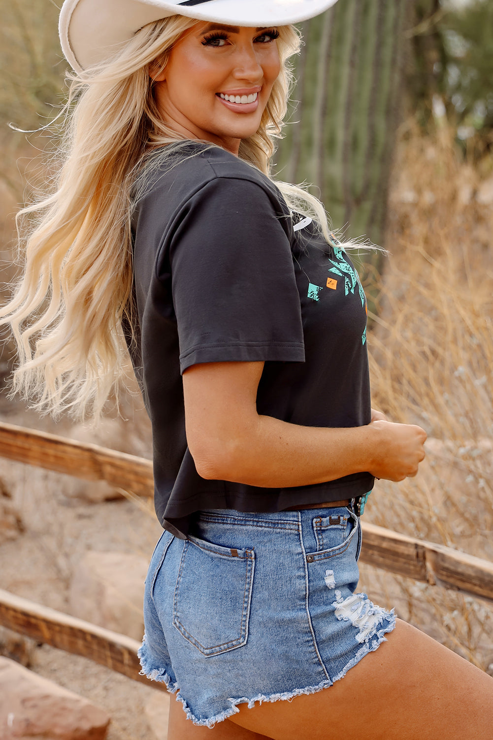 Western Bull Head Aztec Graphic T Shirt