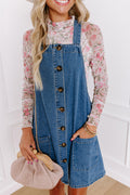 Front Pocketed Denim Mini Dress