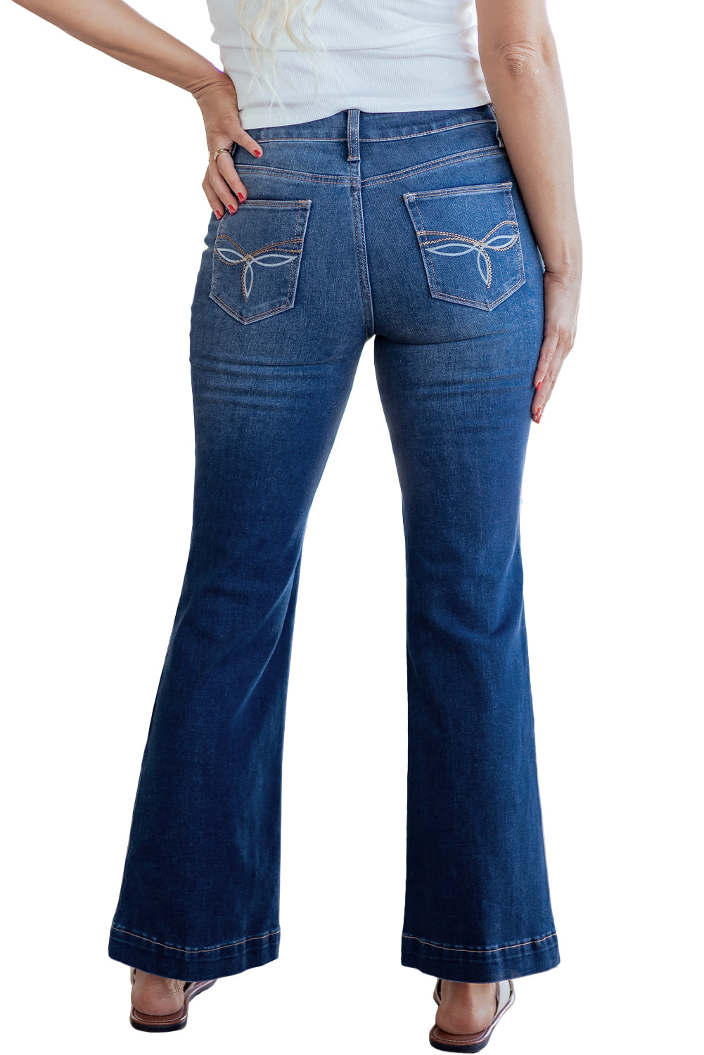 Western Stitch Patched Bootcut Jeans