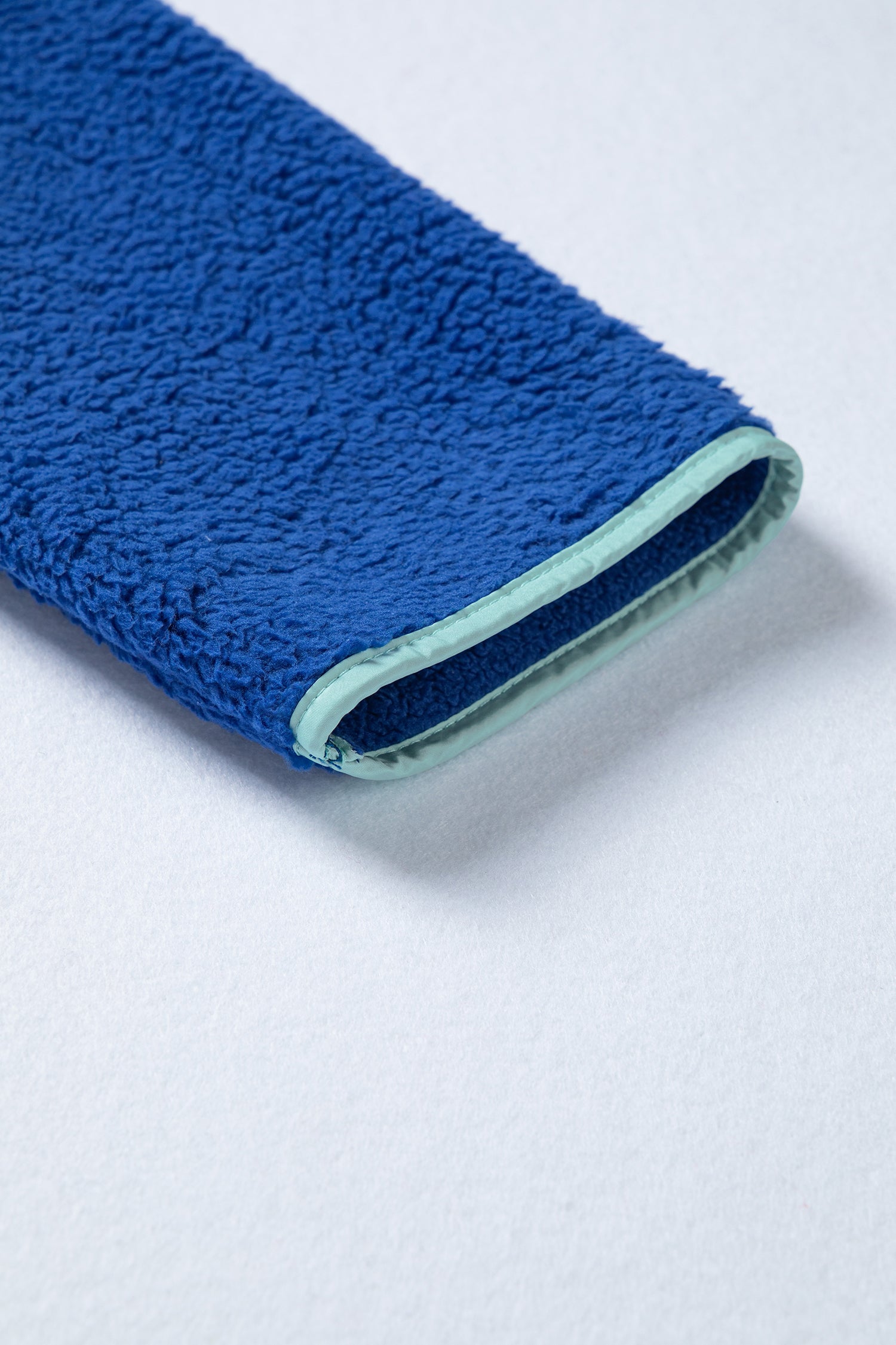 Blue Sherpa Half Zip Pullover Hoodie