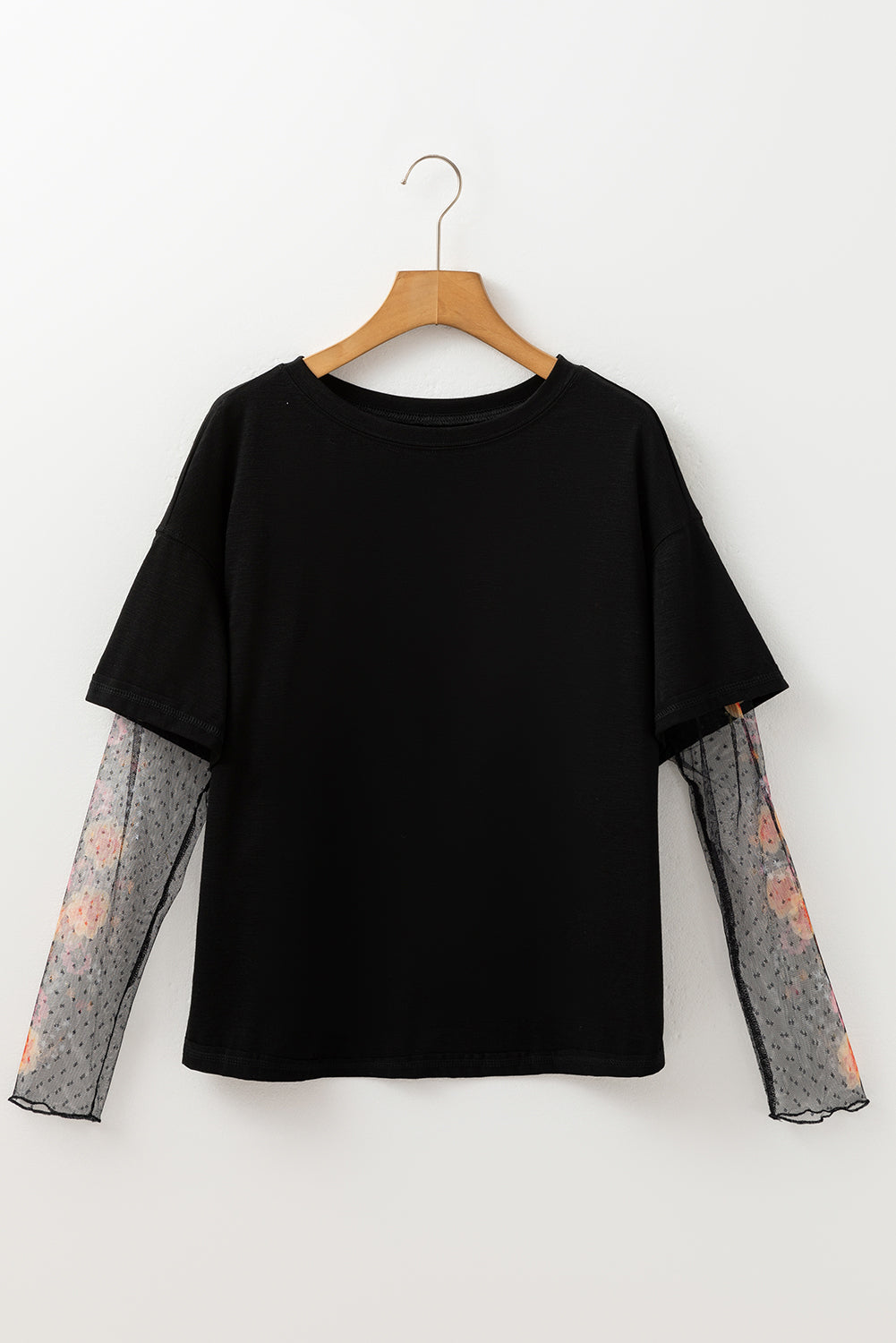 Two Piece Floral Long Sleeve Patchwork Tee