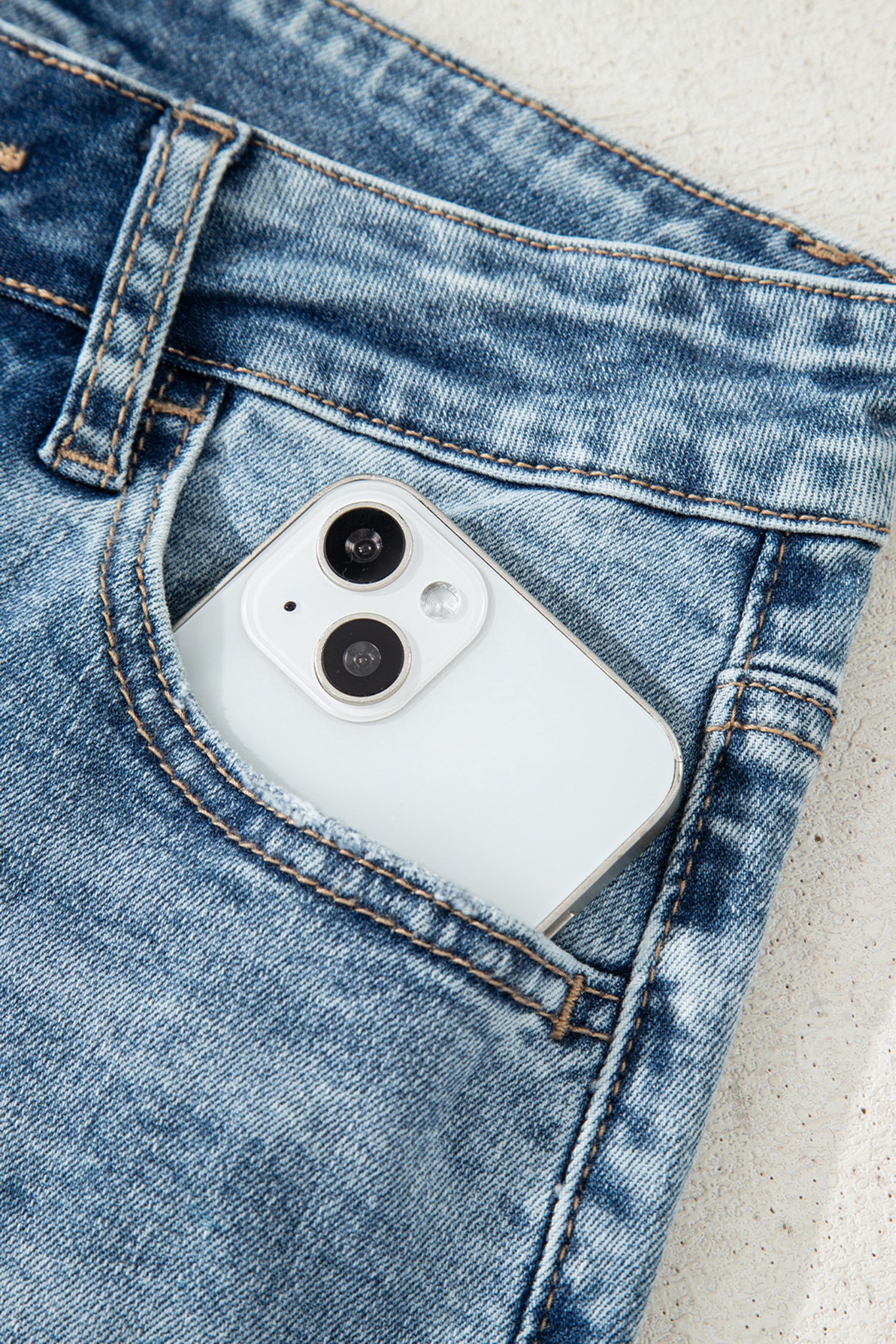 Raw Hem Ripped Flare Jeans