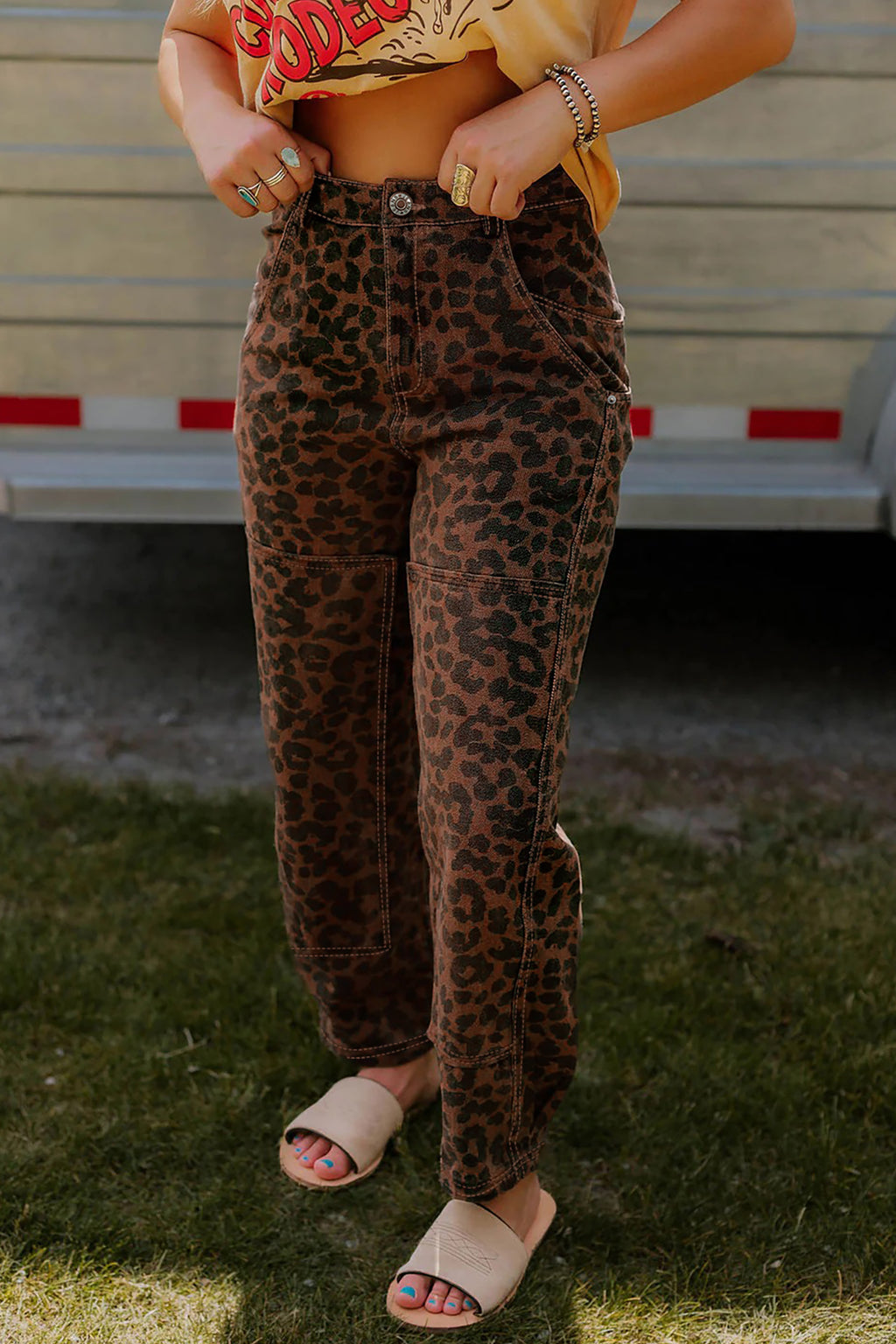 Brown Leopard Print Jeans